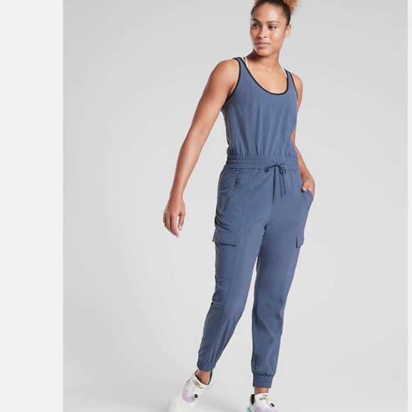 Athleta Unbound Cargo Jumpsuit in Iron Blue - women's XS - Picture 1 of 9